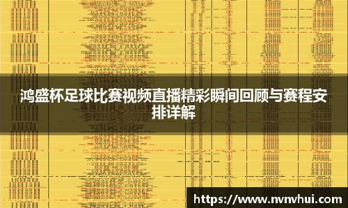 鸿盛杯足球比赛视频直播精彩瞬间回顾与赛程安排详解