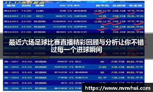 最近六场足球比赛直播精彩回顾与分析让你不错过每一个进球瞬间